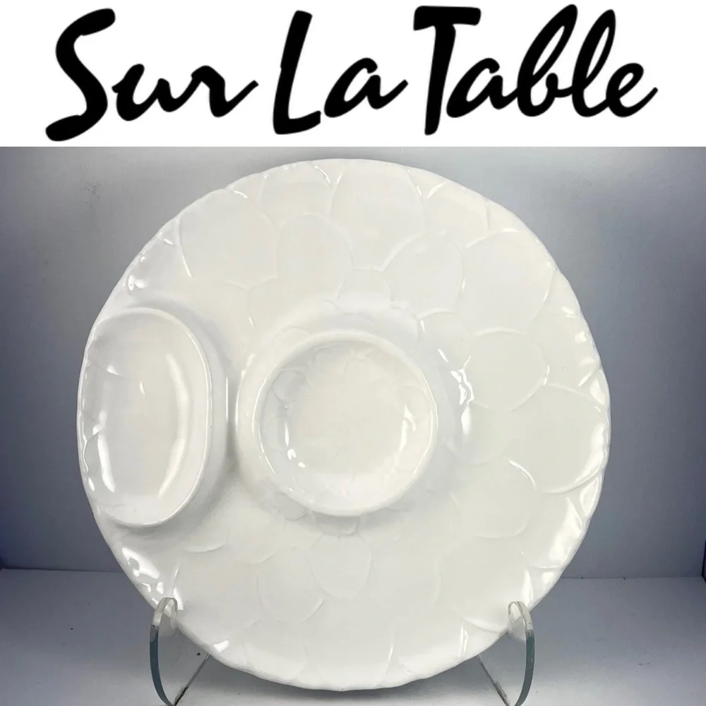 Sur La Table Vintage Set of 8 Italian Majolica Artichoke Plates Made in Italy